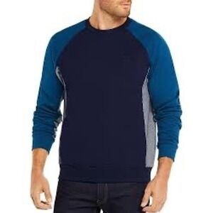 Lacoste Mens Crewneck Sweatshirt Pullover Colorblock Stripe Side Pocket XL